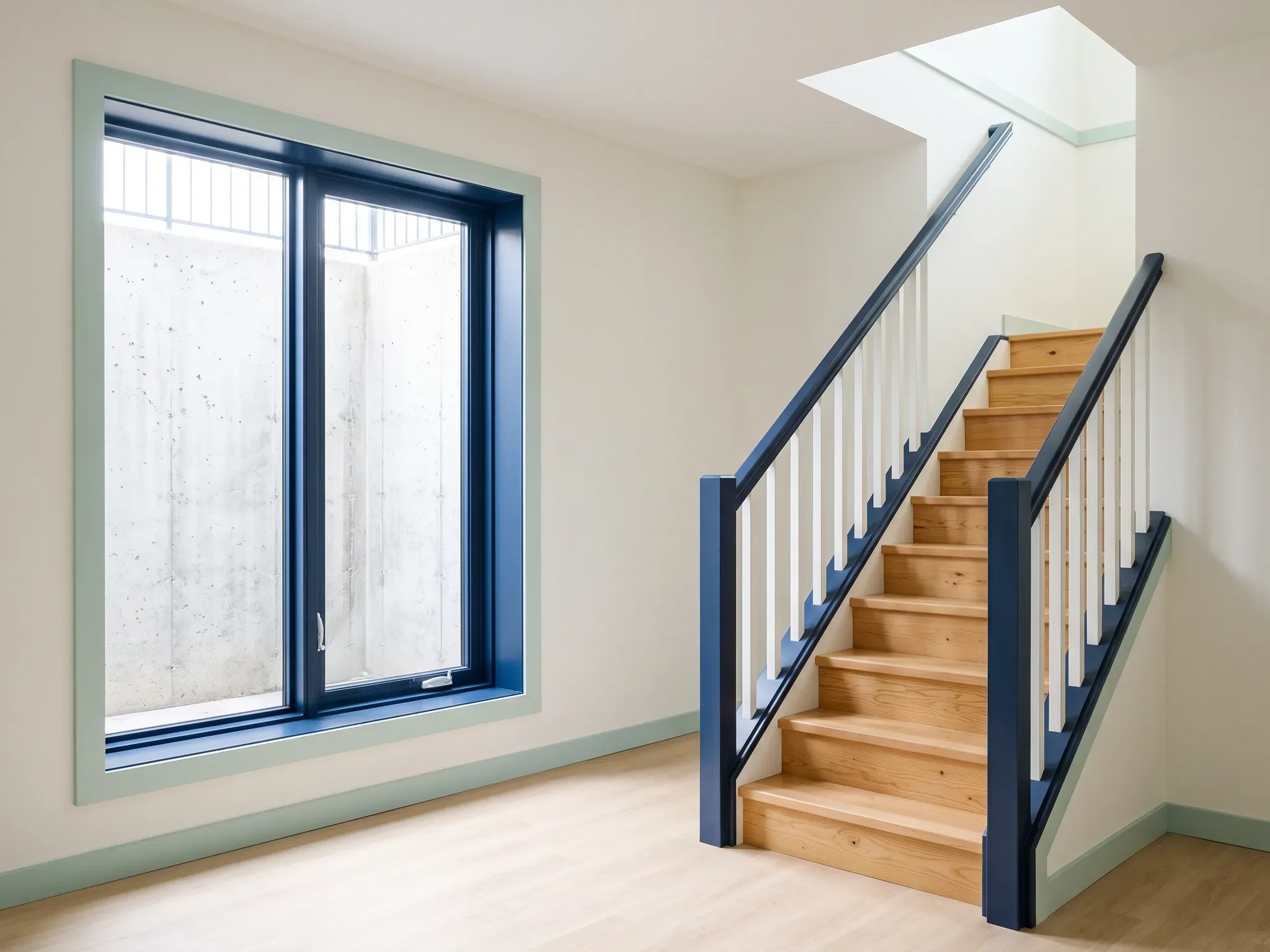 Finished basement suite with a large egress window and its own stair