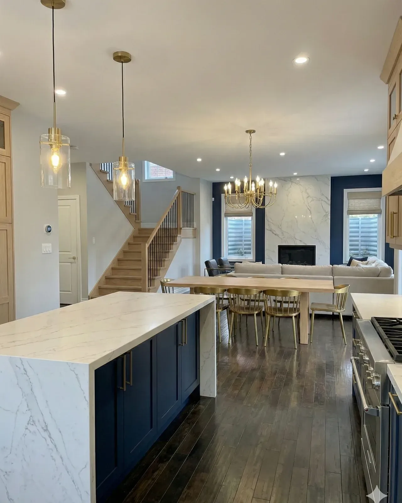 Open stair inside a fully renovated home