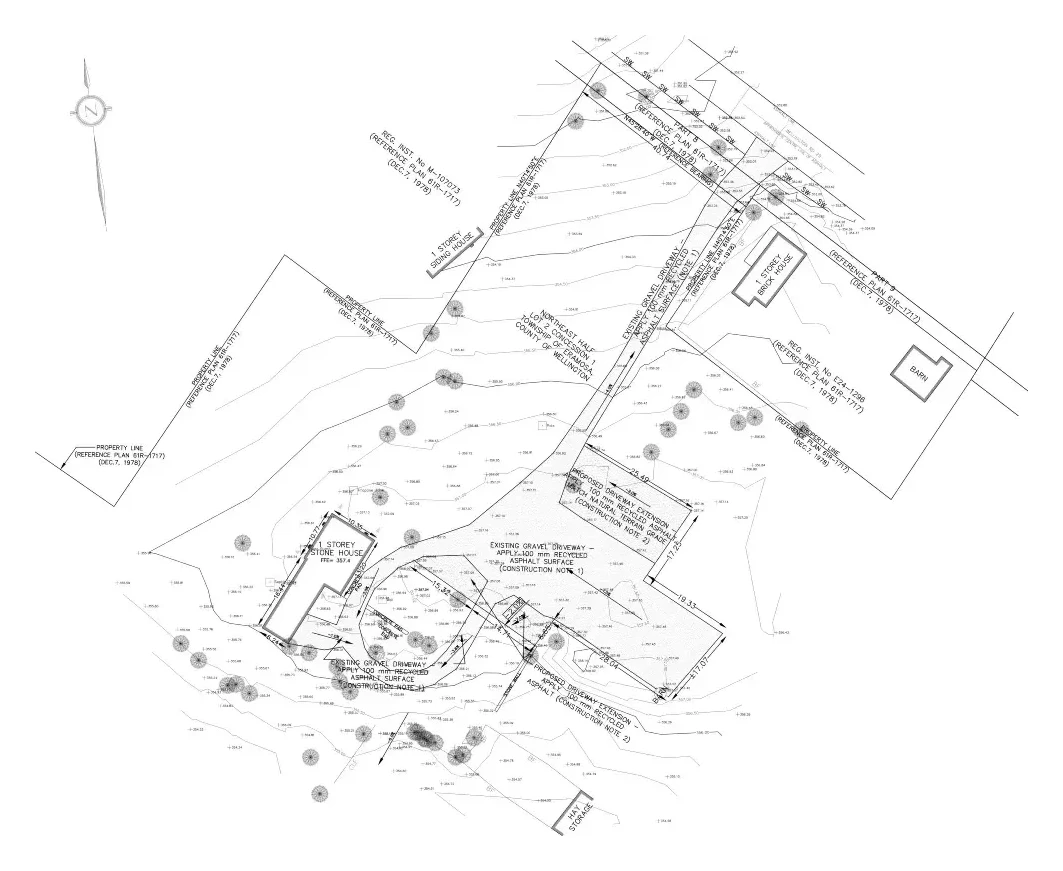 Grading plan for a driveway extension and site alteration in Guelph