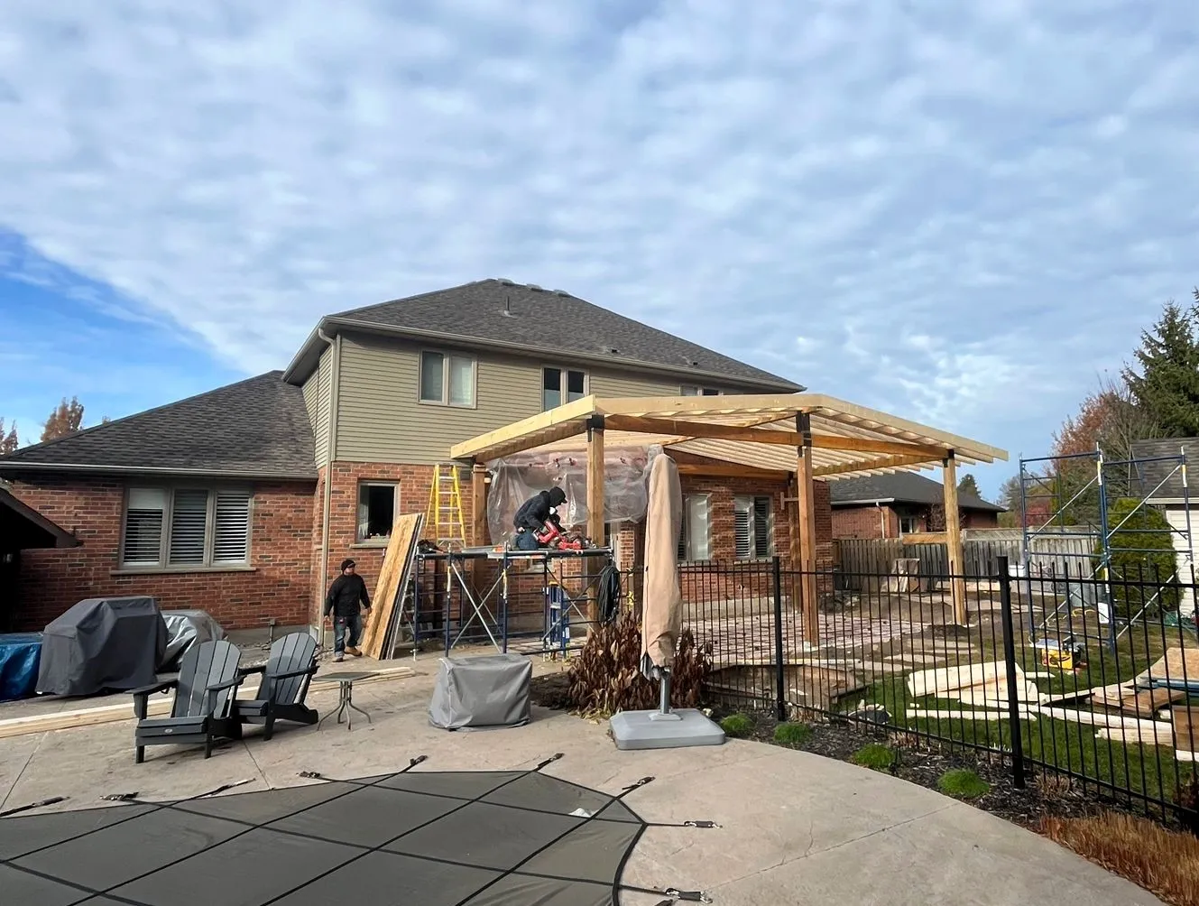 New covered front porch addition, London, Ontario