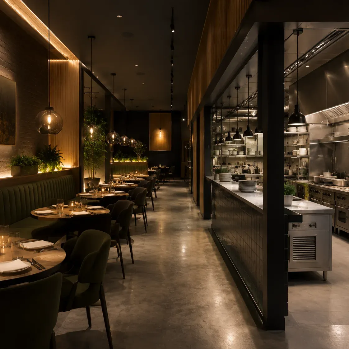 Restaurant interior after a change of use